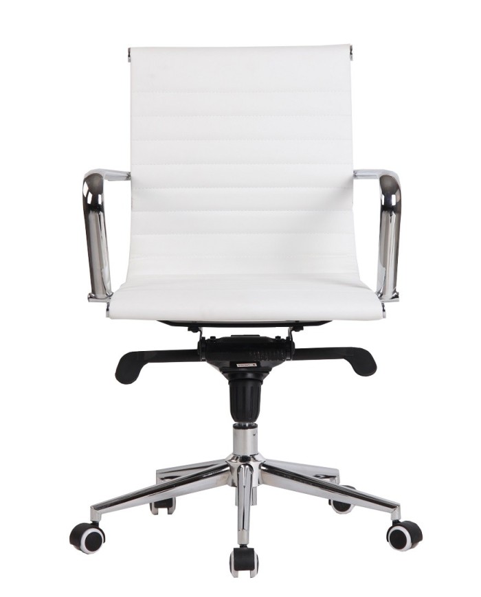 Sillón de oficina ROTERDAM, giratorio, similpiel blanca