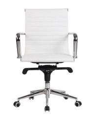 Sillón de oficina ROTERDAM, giratorio, similpiel blanca