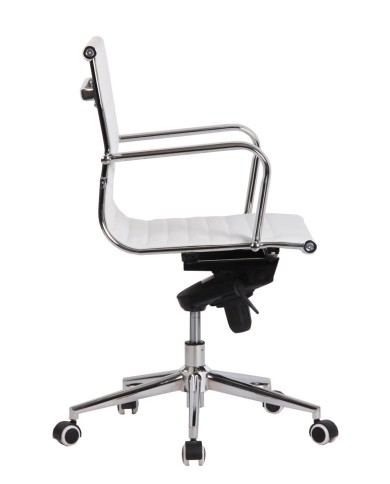 Sillón de oficina ROTERDAM, giratorio, similpiel blanca