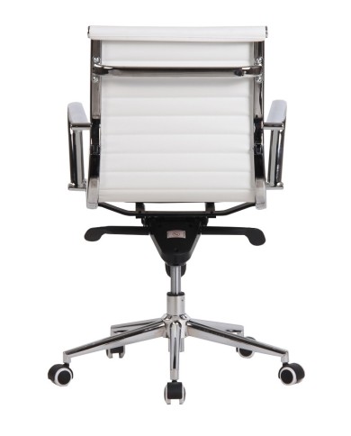 Sillón de oficina ROTERDAM, giratorio, similpiel blanca