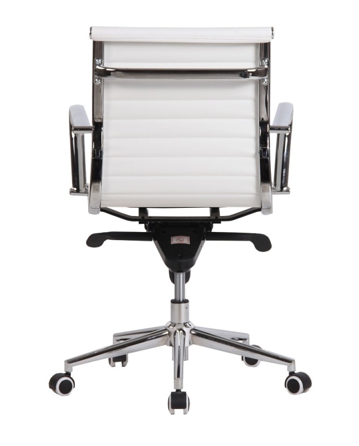 Sillón de oficina ROTERDAM, giratorio, similpiel blanca