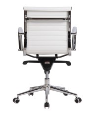 Sillón de oficina ROTERDAM, giratorio, similpiel blanca