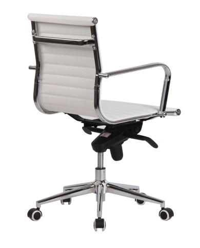 Sillón de oficina ROTERDAM, giratorio, similpiel blanca