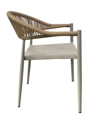 Sillón MÓNACO, apilable, aluminio, ratán y teslin