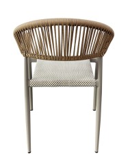 Sillón MÓNACO, apilable, aluminio, ratán y teslin