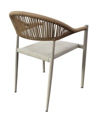 Sillón MÓNACO, apilable, aluminio, ratán y teslin