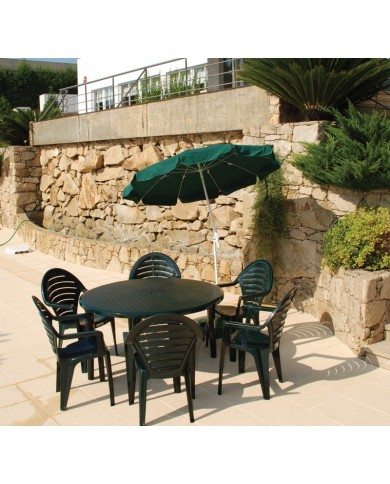 Sillón FARO, monoblock, apilable, verde