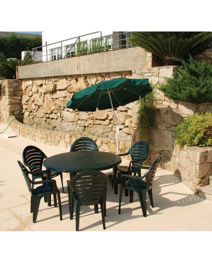 Sillón FARO, monoblock, apilable, verde