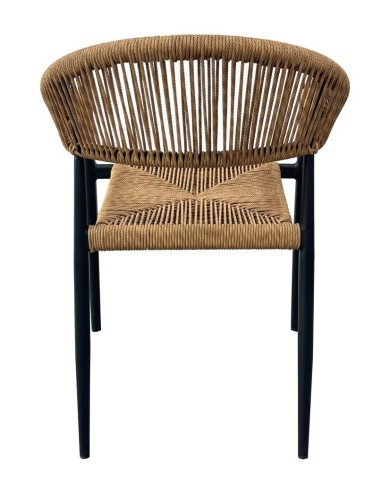 Sillón RIVIERA, apilable, aluminio, ratán marrón