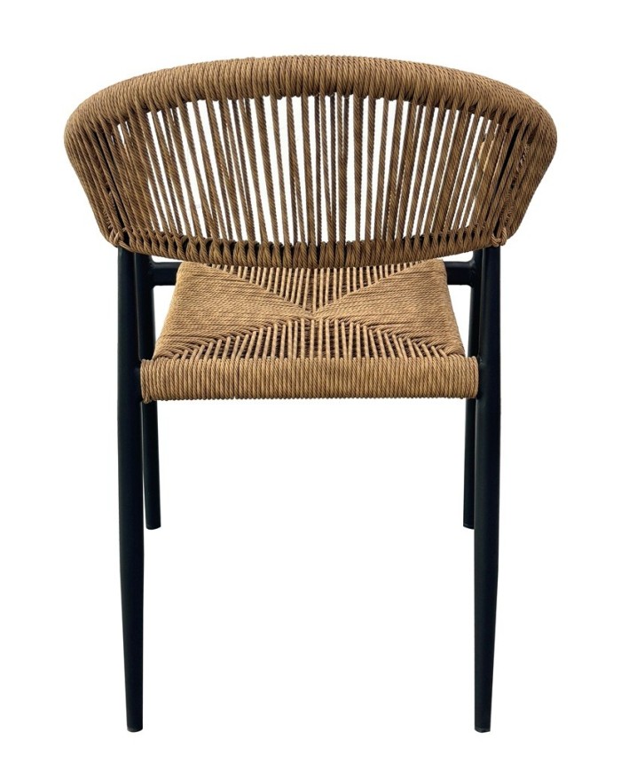 Sillón RIVIERA, apilable, aluminio, ratán marrón