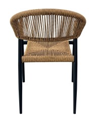 Sillón RIVIERA, apilable, aluminio, ratán marrón