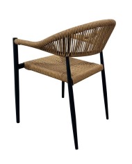 Sillón RIVIERA, apilable, aluminio, ratán marrón