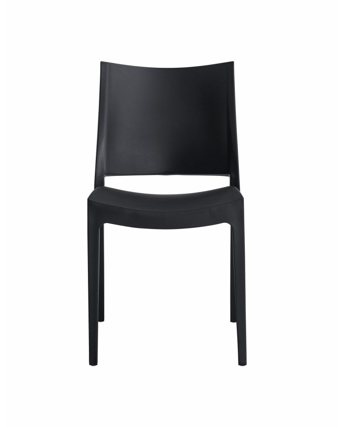 Silla CAPRI, apilable, tratamiento anti UV, polipropileno antracita