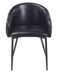 Sillón PELAYO, metal, similpiel vintage negra