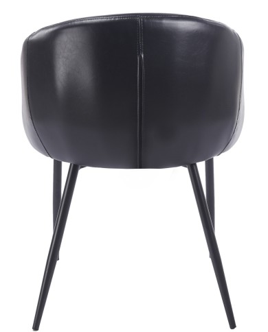 Sillón PELAYO, metal, similpiel vintage negra