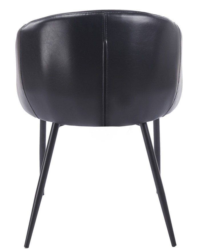 Sillón PELAYO, metal, similpiel vintage negra