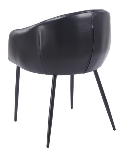 Sillón PELAYO, metal, similpiel vintage negra