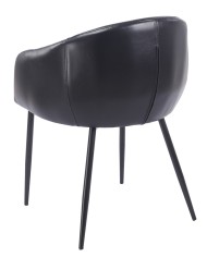 Sillón PELAYO, metal, similpiel vintage negra