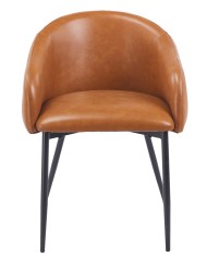 Sillón PELAYO, metal, similpiel vintage marrón