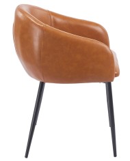 Sillón PELAYO, metal, similpiel vintage marrón