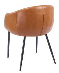 Sillón PELAYO, metal, similpiel vintage marrón