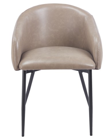 Sillón PELAYO, metal, similpiel vintage gris