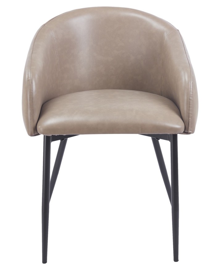 Sillón PELAYO, metal, similpiel vintage gris