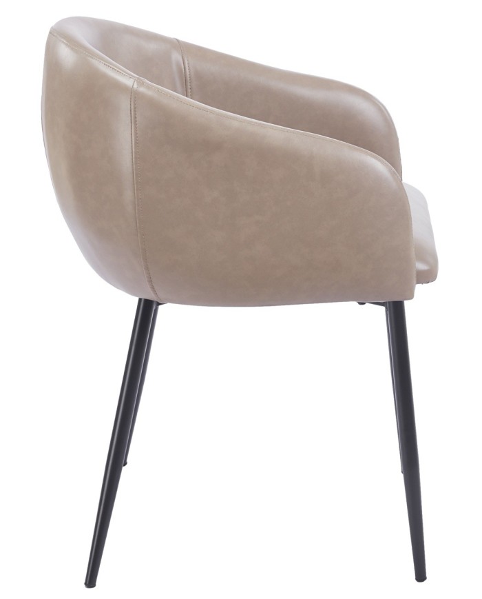 Sillón PELAYO, metal, similpiel vintage gris