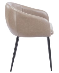 Sillón PELAYO, metal, similpiel vintage gris