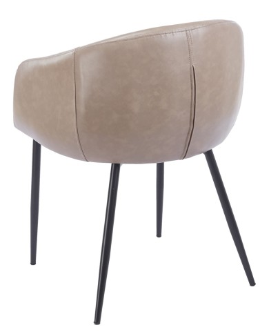 Sillón PELAYO, metal, similpiel vintage gris