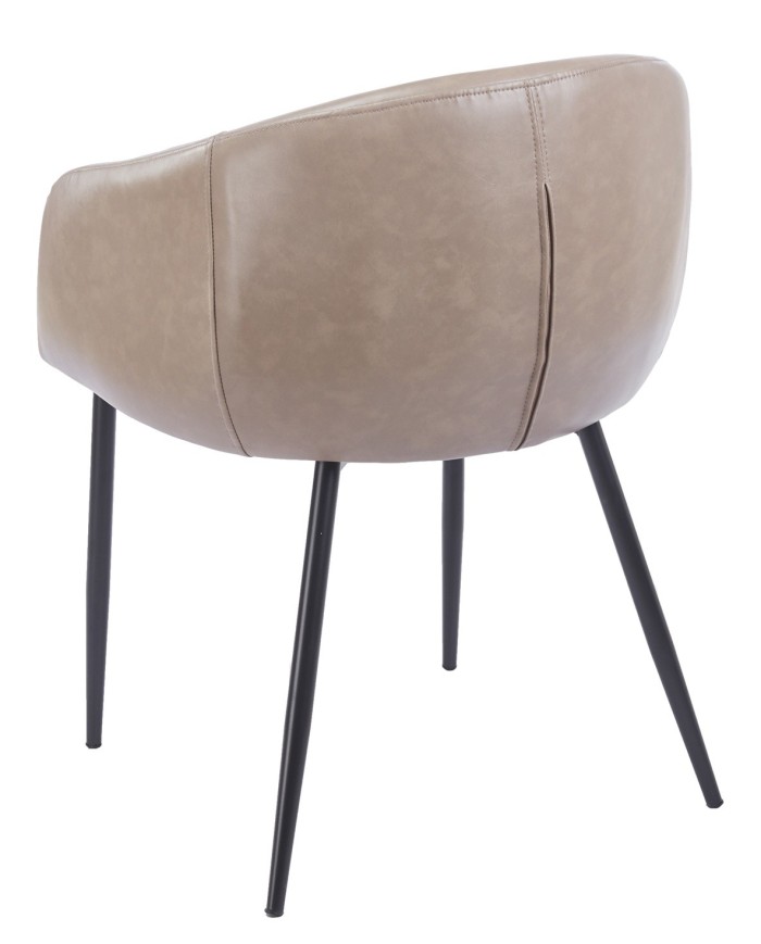 Sillón PELAYO, metal, similpiel vintage gris