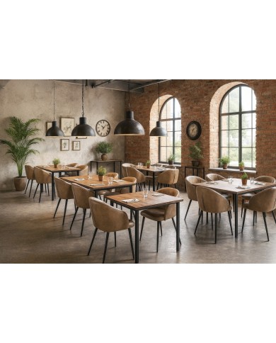 Sillón PELAYO, metal, similpiel vintage gris