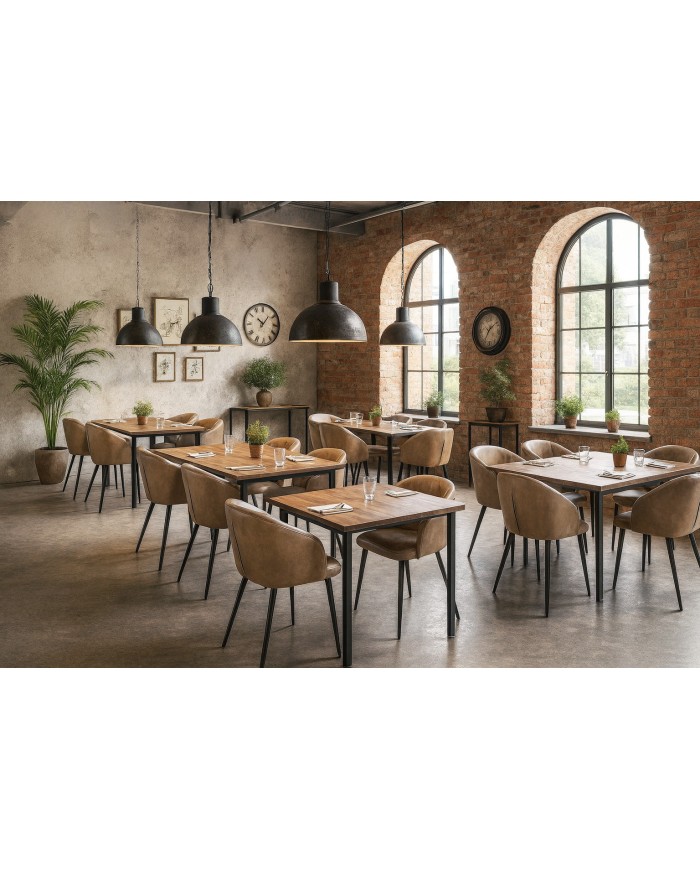 Sillón PELAYO, metal, similpiel vintage gris