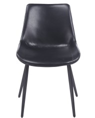 Silla MADRIGAL, metal, similpiel vintage negra