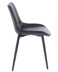 Silla MADRIGAL, metal, similpiel vintage negra