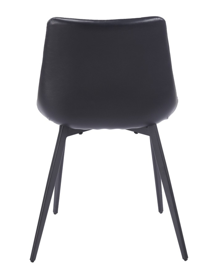 Silla MADRIGAL, metal, similpiel vintage negra