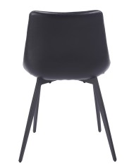 Silla MADRIGAL, metal, similpiel vintage negra