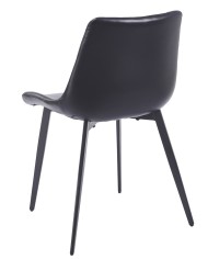 Silla MADRIGAL, metal, similpiel vintage negra