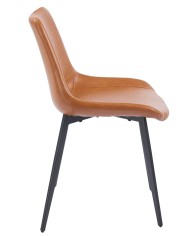 Silla MADRIGAL, metal, similpiel vintage marrón