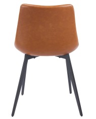 Silla MADRIGAL, metal, similpiel vintage marrón