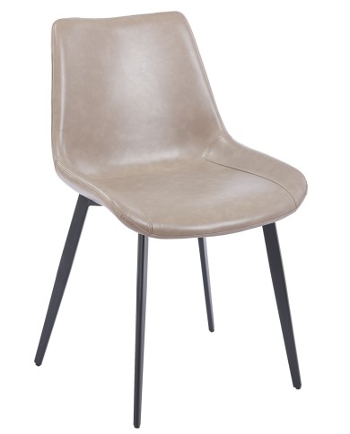 Silla MADRIGAL, metal, similpiel vintage gris