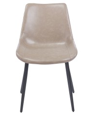 Silla MADRIGAL, metal, similpiel vintage gris