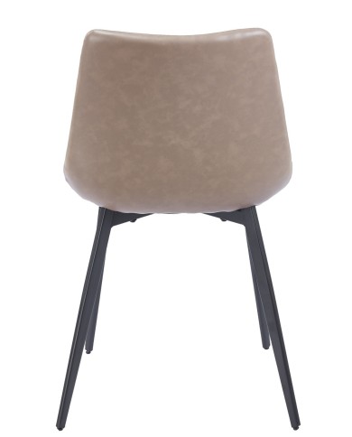 Silla MADRIGAL, metal, similpiel vintage gris