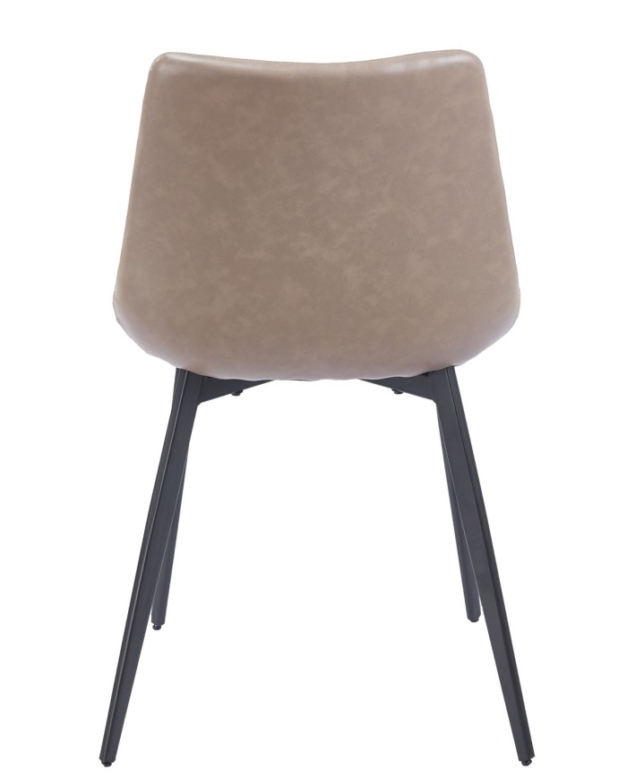 Silla MADRIGAL, metal, similpiel vintage gris