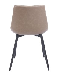 Silla MADRIGAL, metal, similpiel vintage gris