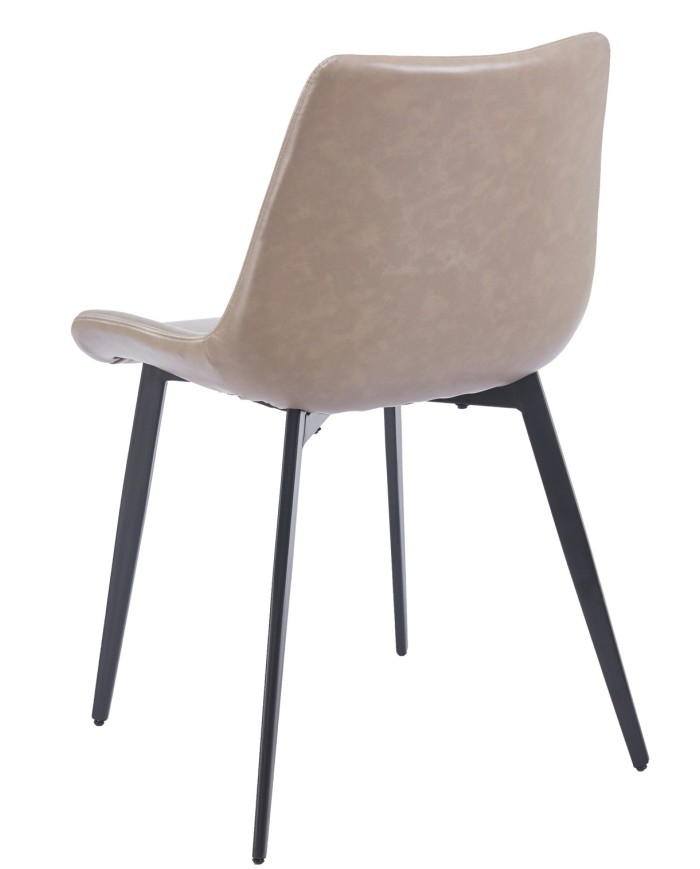 Silla MADRIGAL, metal, similpiel vintage gris