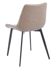 Silla MADRIGAL, metal, similpiel vintage gris