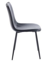 Silla PEÑAFIEL, metal, similpiel vintage negra