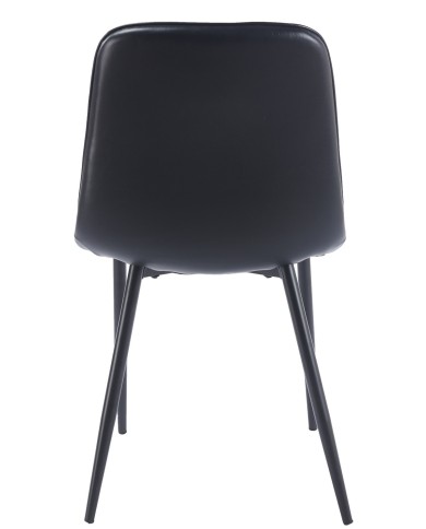 Silla PEÑAFIEL, metal, similpiel vintage negra