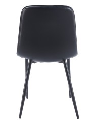 Silla PEÑAFIEL, metal, similpiel vintage negra